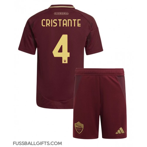 AS Roma Bryan Cristante #4 Fußballbekleidung Heimtrikot Kinder 2024-25 Kurzarm (+ kurze hosen)